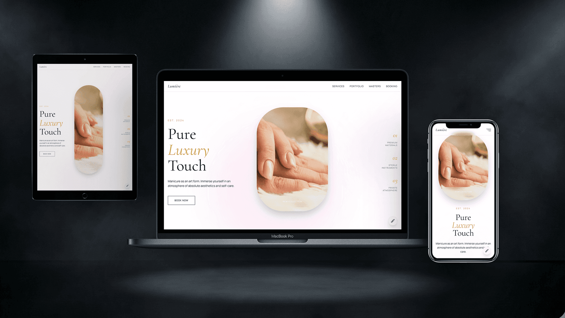 Lumière — Сайт для салону краси та манікюру - Лендінг Website Template