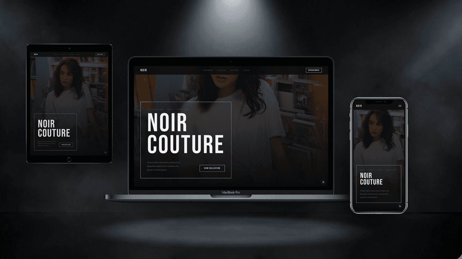 NOIR COUTURE — Шаблон сайту дому високої моди | Паризька мода - Багатосторінковий Website Template