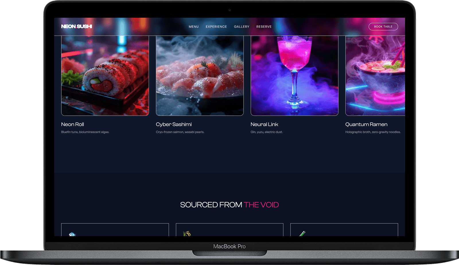NEON SUSHI — Сайт доставки суші в стилі Cyberpunk gallery image 3