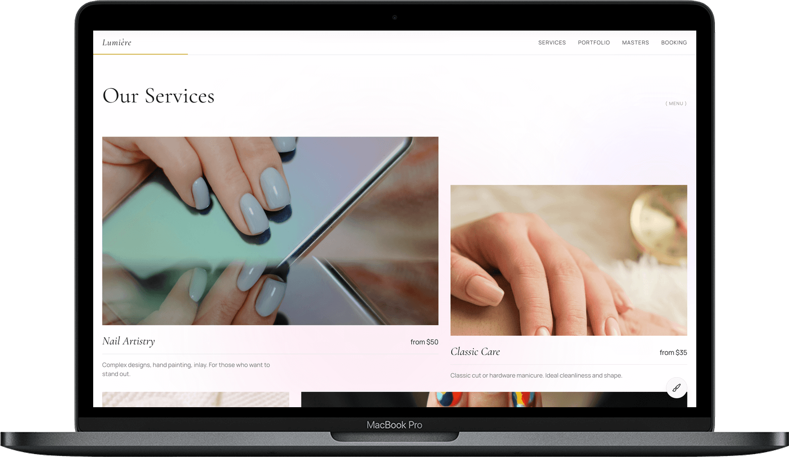 Lumière — Сайт для салону краси та манікюру gallery image 3