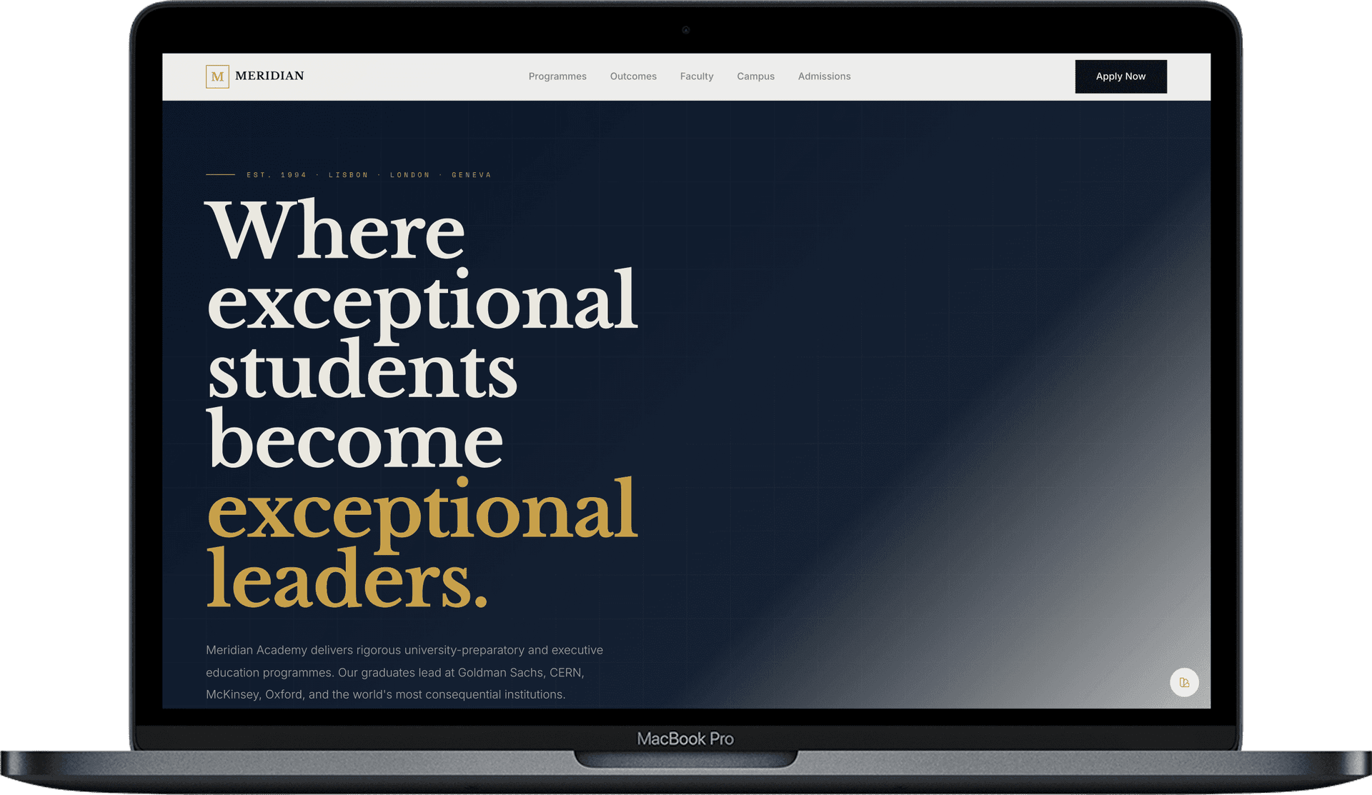 Meridian Academy — Шаблон сайта частной школы | Элитное учебное заведение gallery image 1