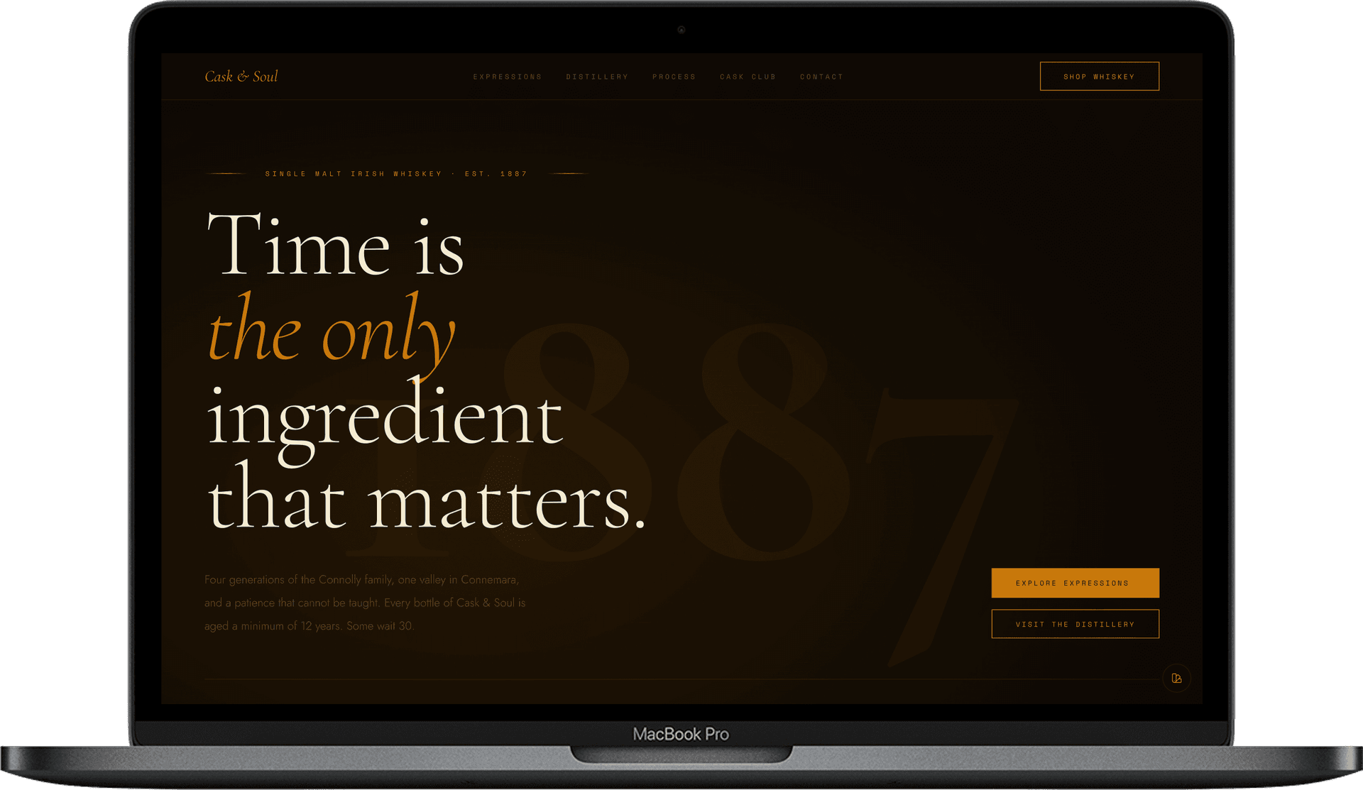 Cask & Soul — Шаблон сайта вискикурни | Ирландский односолодовый виски с 1887 gallery image 1