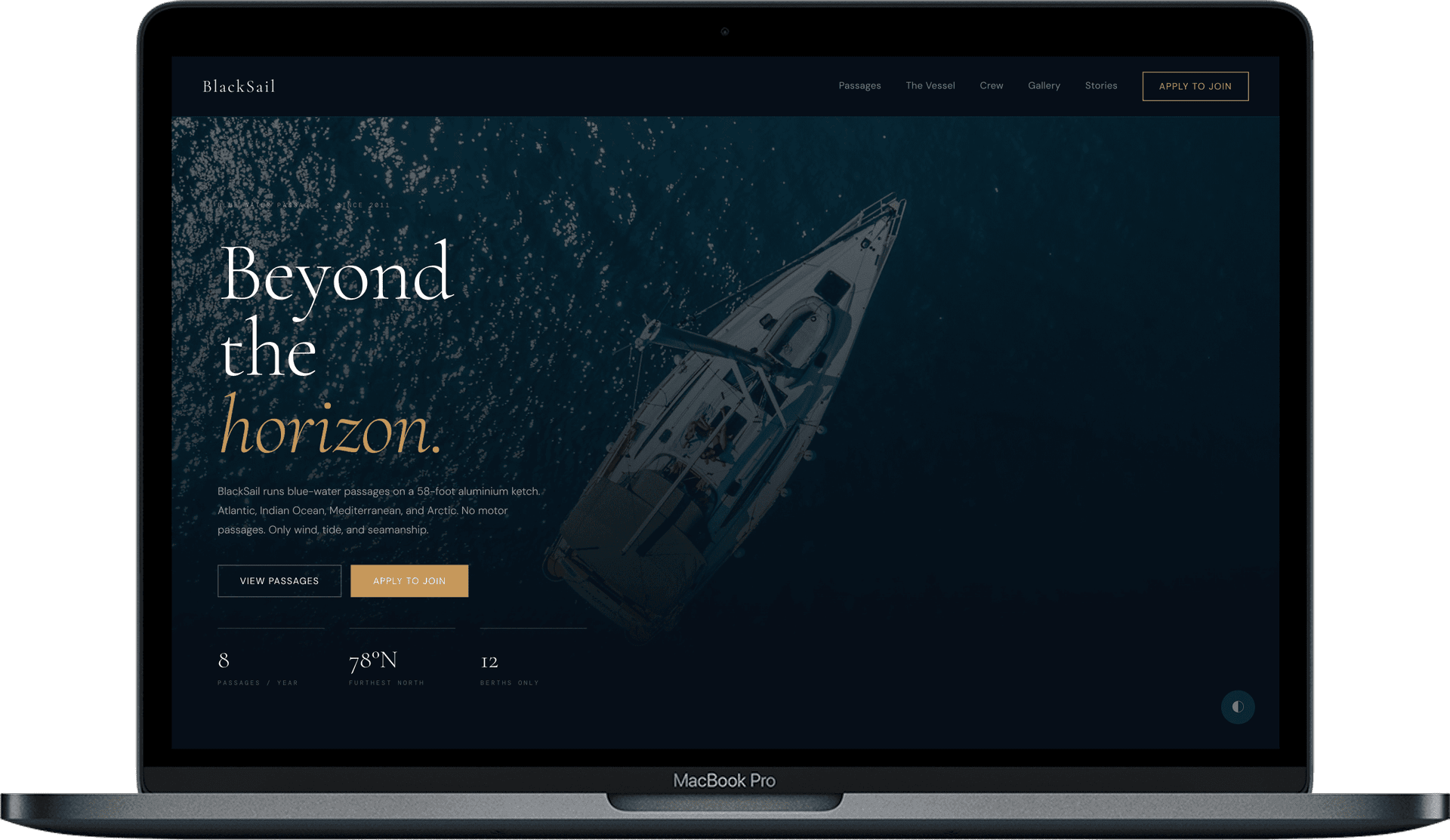 BlackSail — Sailing Expedition Website Template | Blue-Water Voyages & Adventure gallery image 1