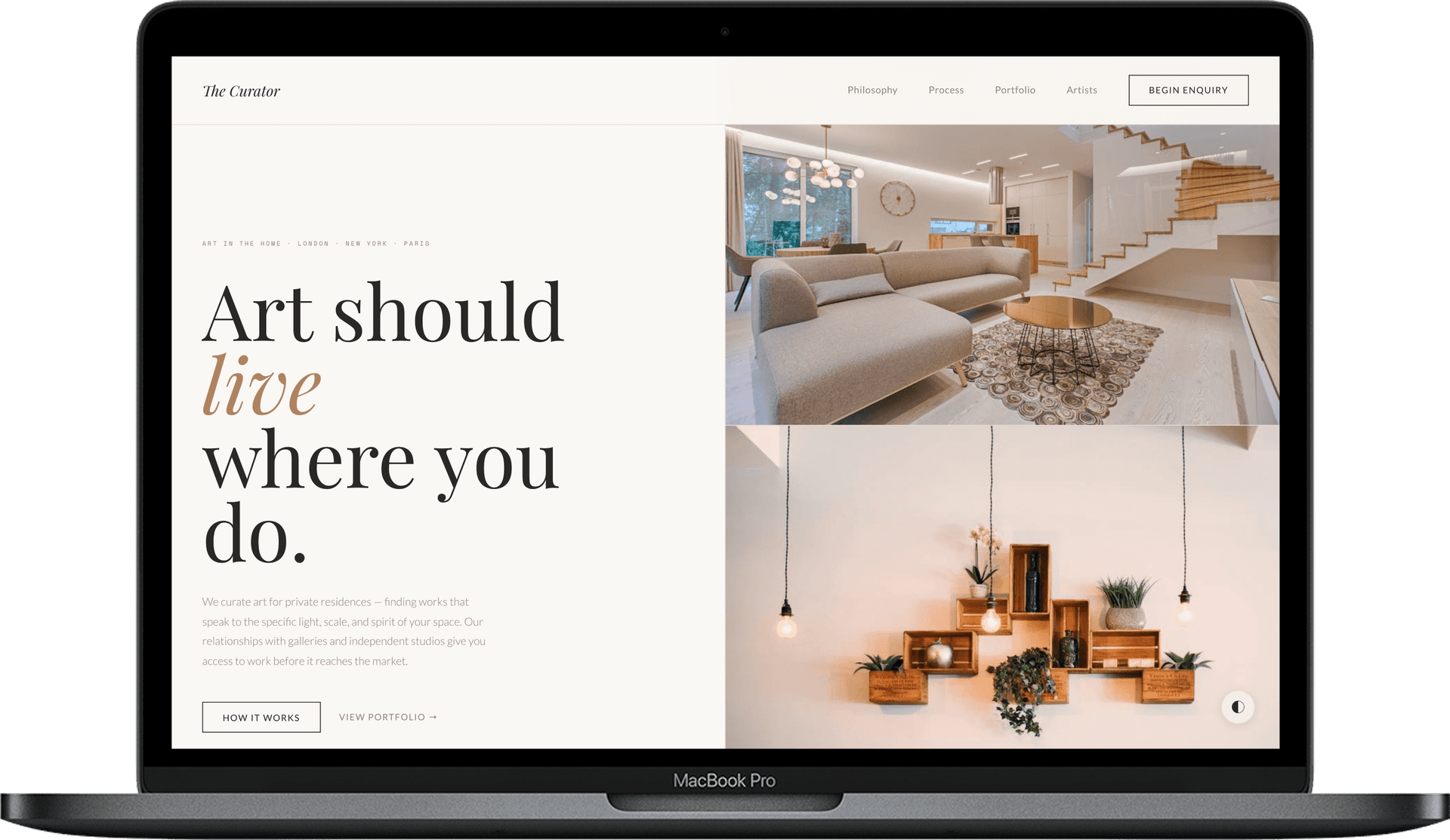 The Curator — Art Curation Website Template | Interior Art Advisory & Gallery gallery image 1