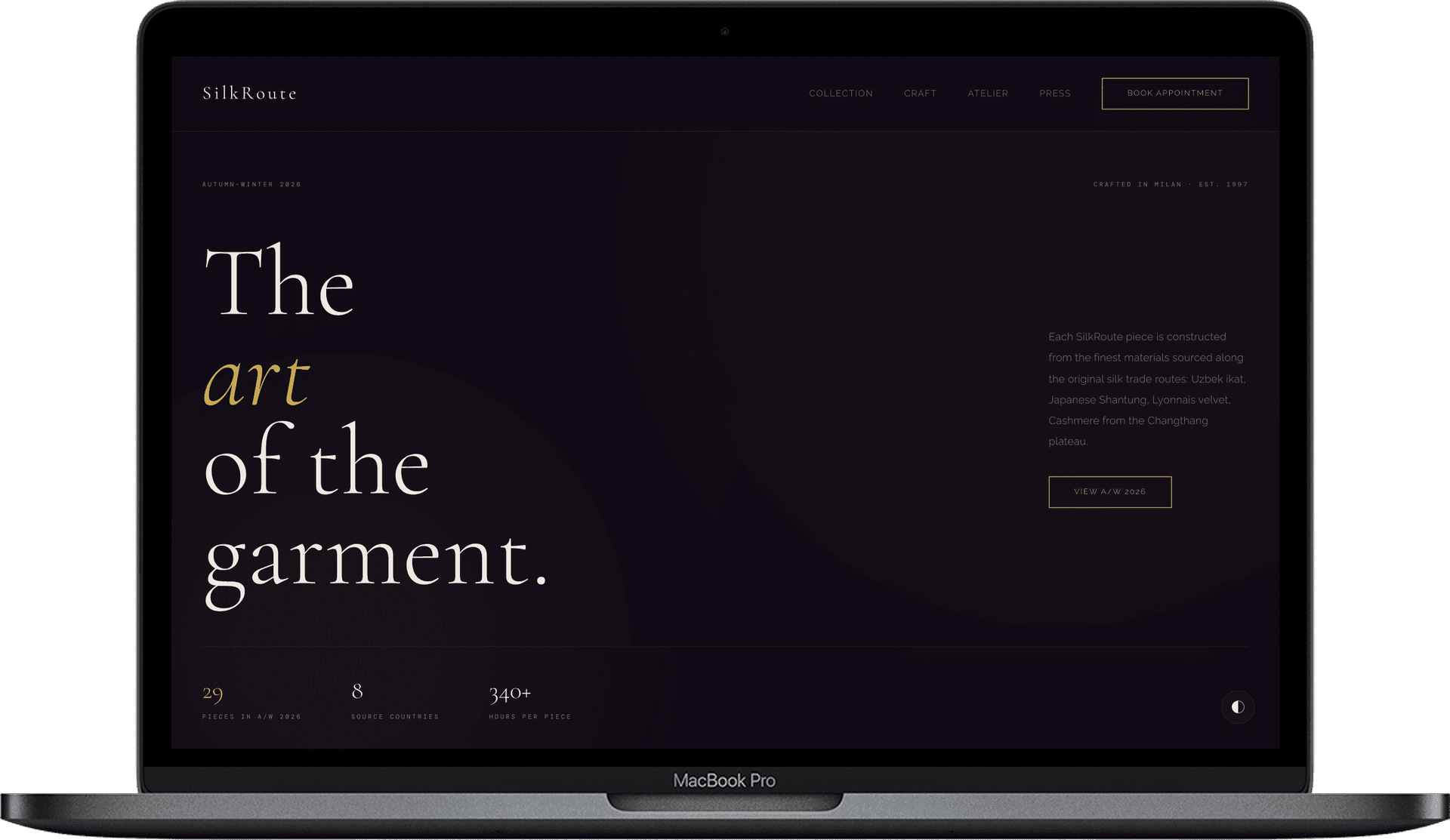 SilkRoute — Шаблон сайта люксового модного ателье | Высокая мода и дизайн gallery image 1