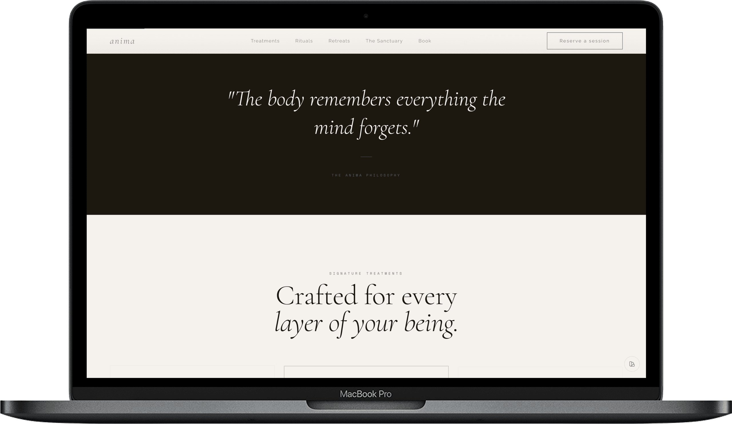 Anima Spa — Шаблон сайта люксового велнес-ретрита | Холистический спа gallery image 3