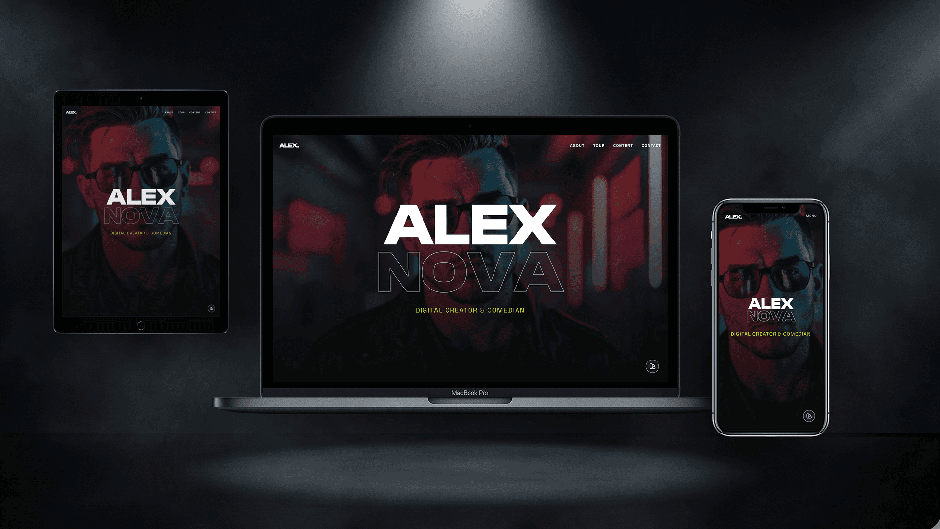 ALEX NOVA — Шаблон портфоліо для кріейторів та інфлюенсерів - Лендінг Website Template