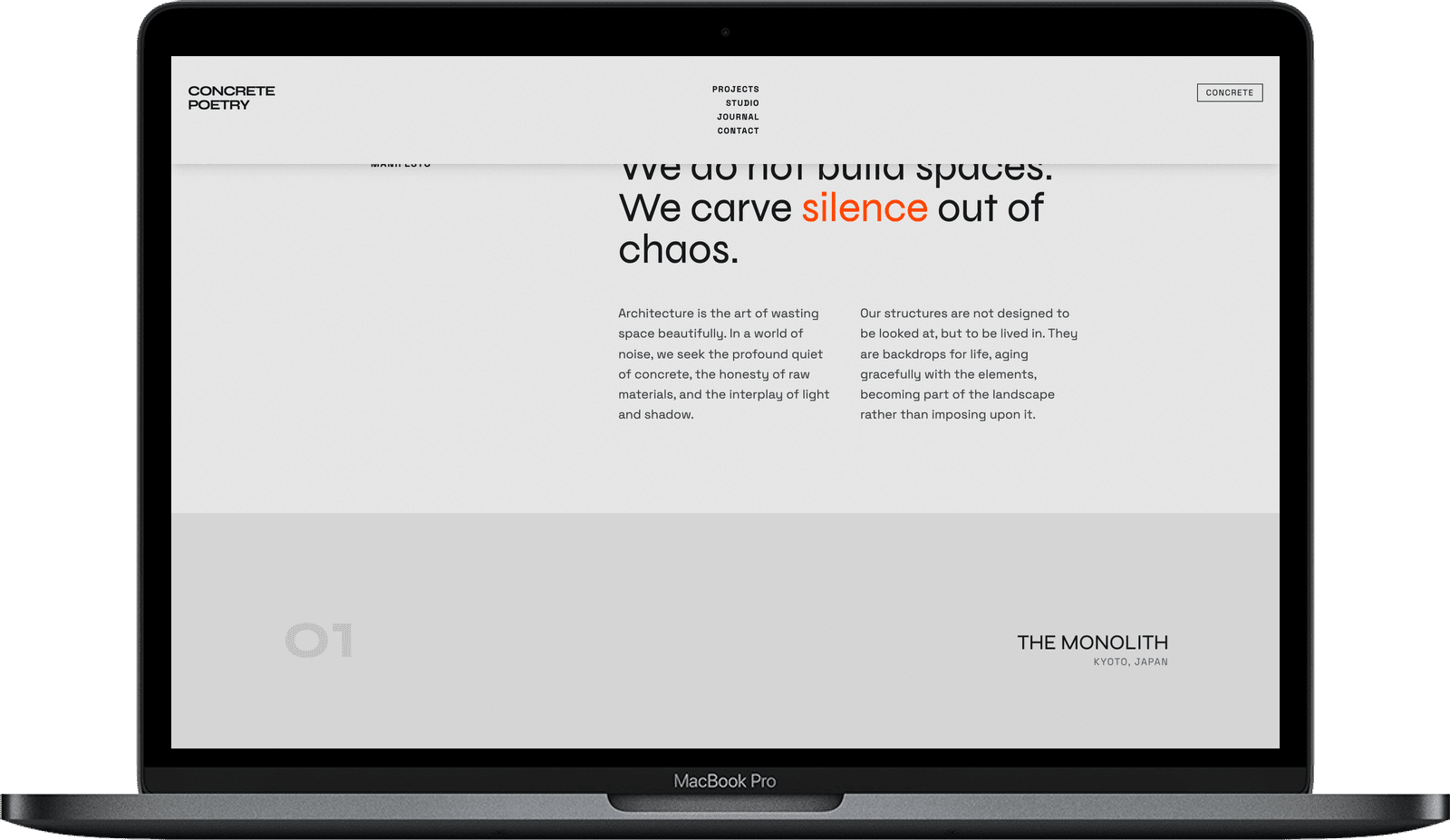 Concrete Poetry — Бруталізм та Архітектура (HTML/Tailwind) gallery image 2