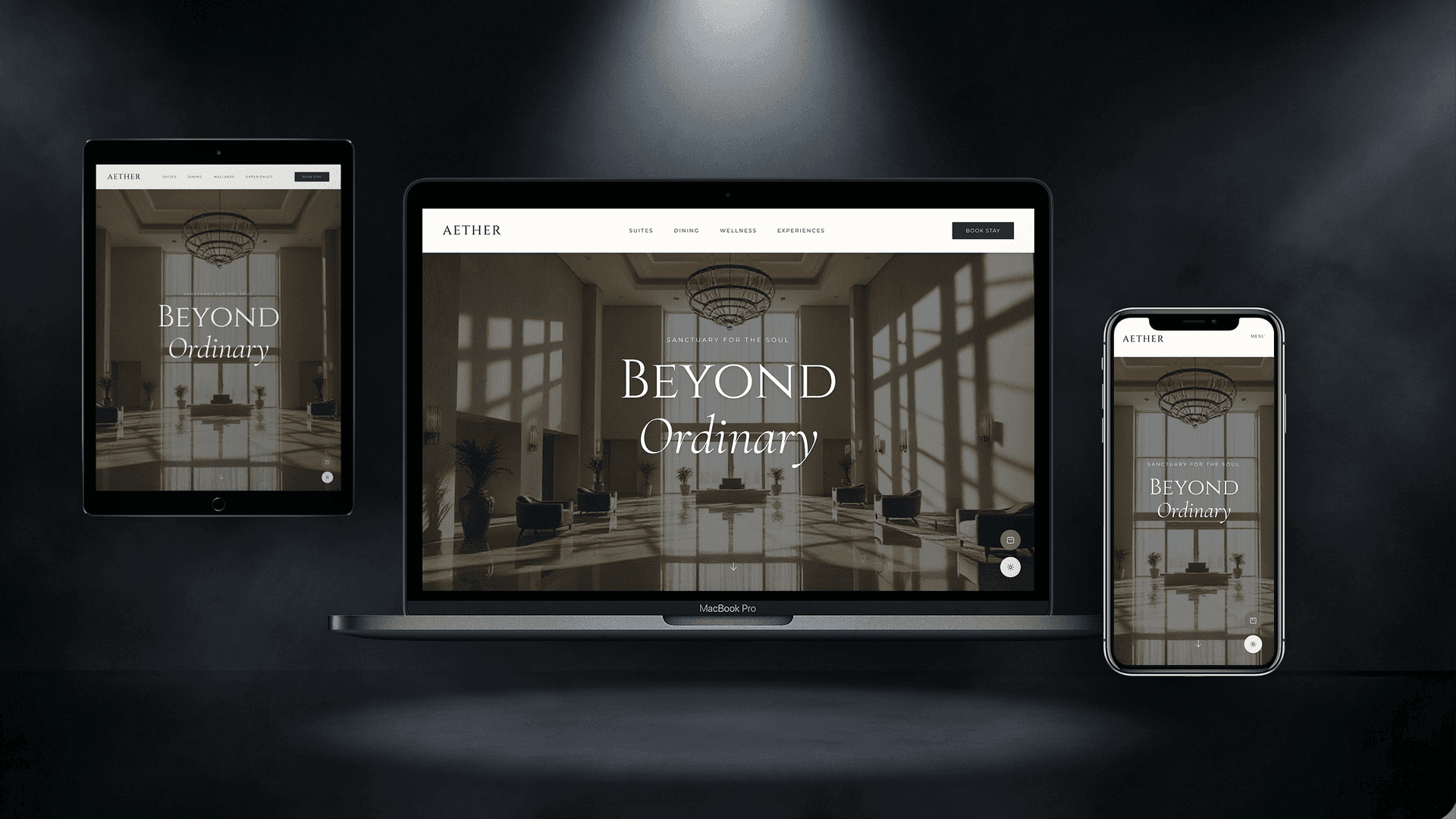 AETHER — Преміум шаблон для бутик-готелів та апартаментів - Лендінг Website Template