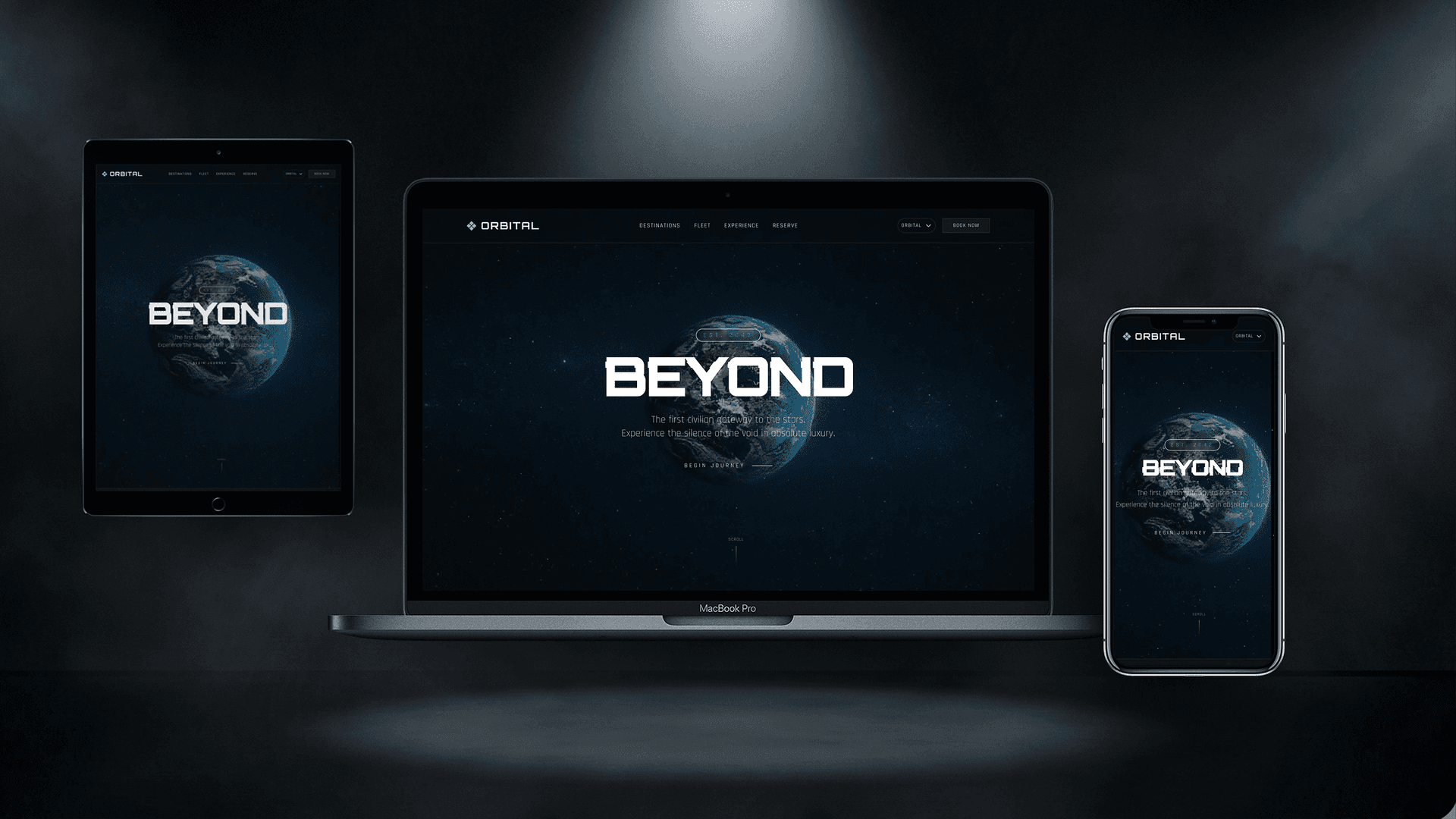 ORBITAL — Сайт космічного туризму та Future Tech - Лендінг Website Template