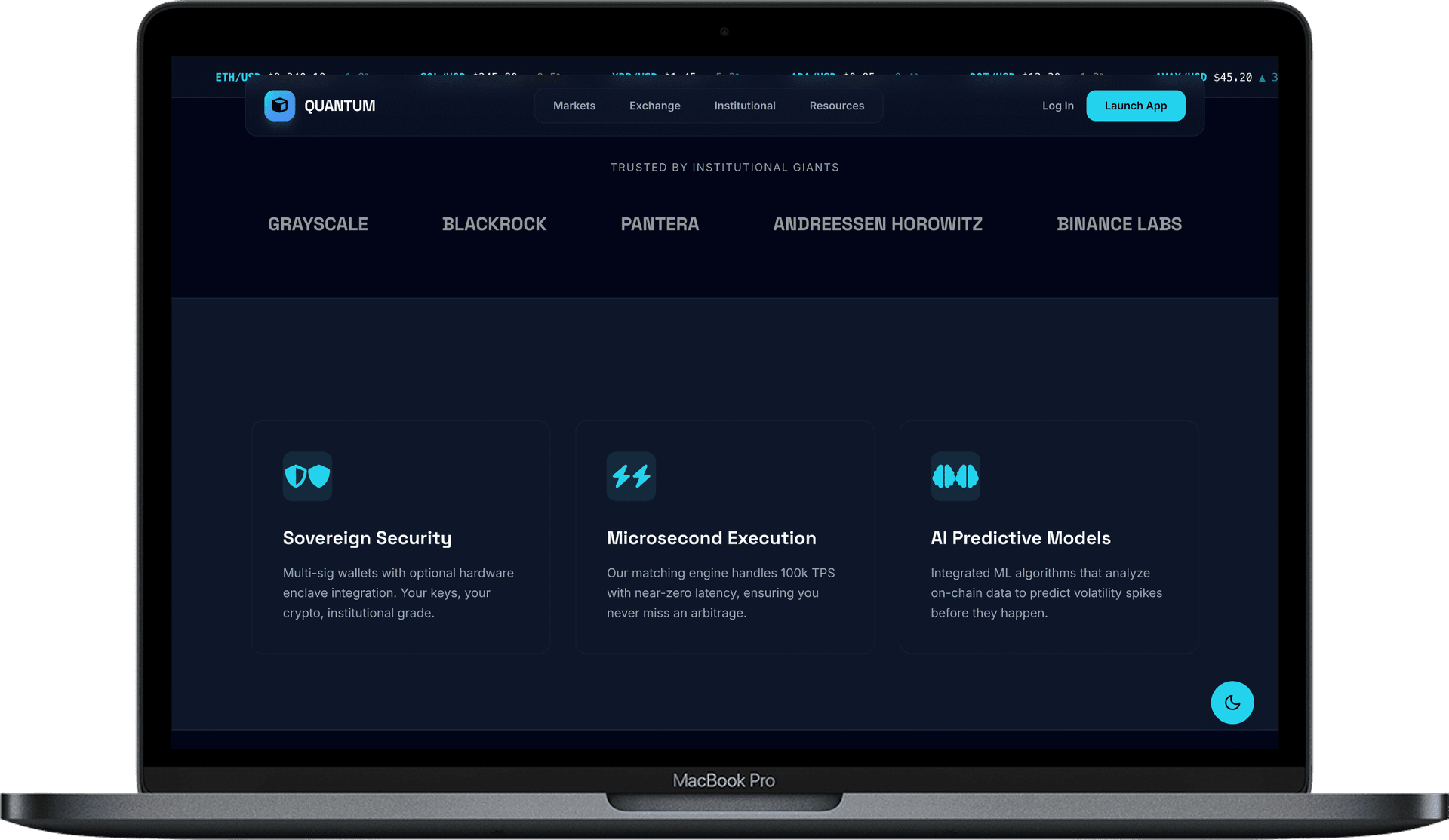 QUANTUM — Шаблон криптобіржі та фінтех-платформи gallery image 2