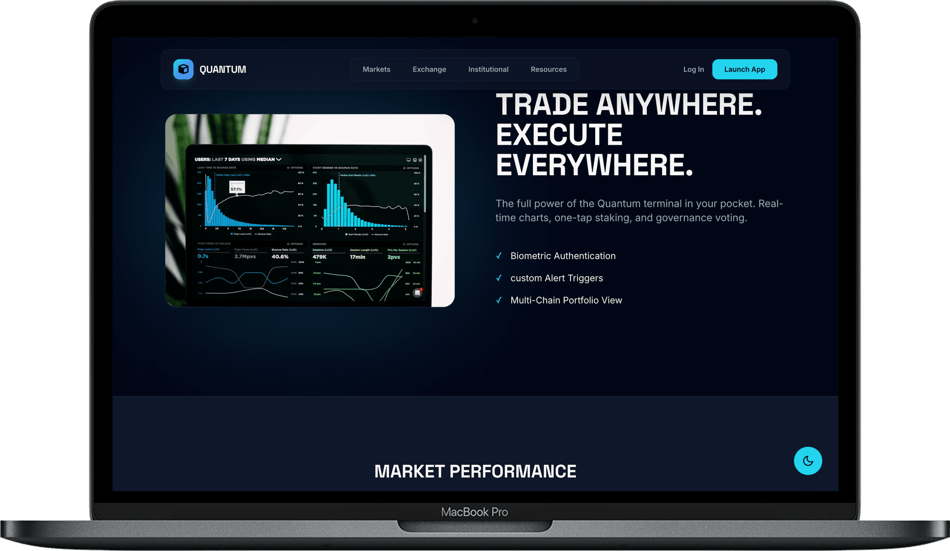 QUANTUM — Шаблон криптобіржі та фінтех-платформи gallery image 3