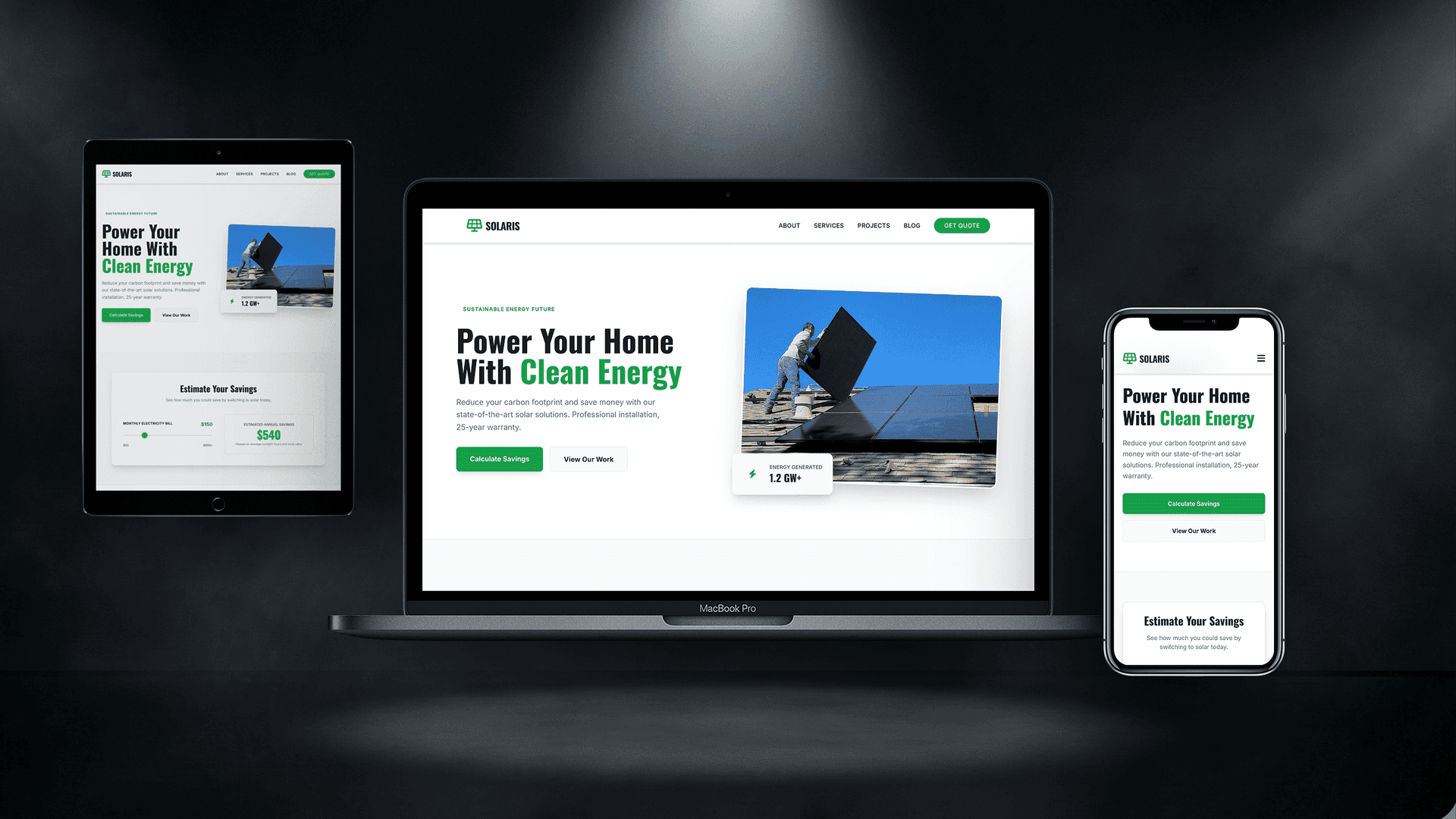 SOLARIS — Шаблон сонячної енергетики та еко-технологій - Корпоративний Website Template