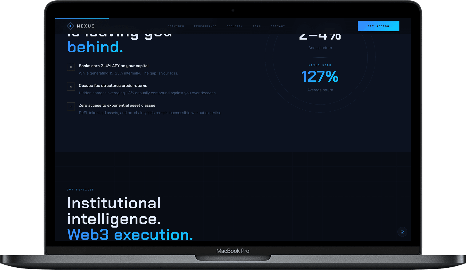 NEXUS — Шаблон сайту крипто-управління капіталом | Web3 приватний банкінг gallery image 3