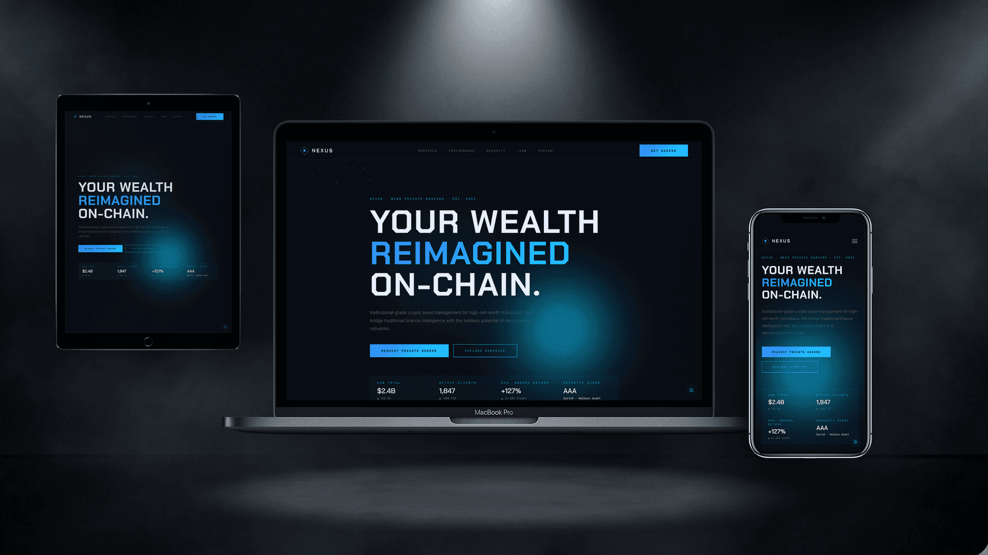 NEXUS — Шаблон сайту крипто-управління капіталом | Web3 приватний банкінг - Багатосторінковий Website Template