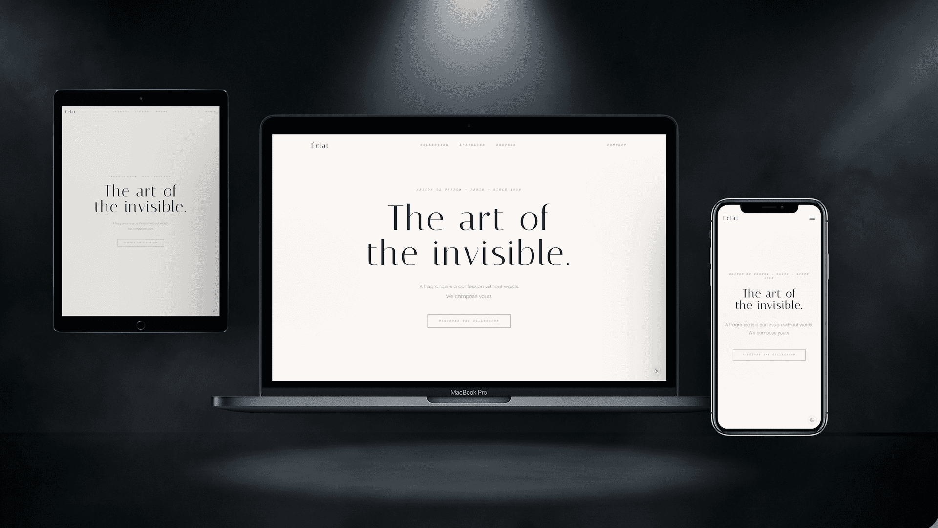 ÉCLAT — Шаблон сайту парфумерного дому класу люкс | Maison de Parfum - Багатосторінковий Website Template
